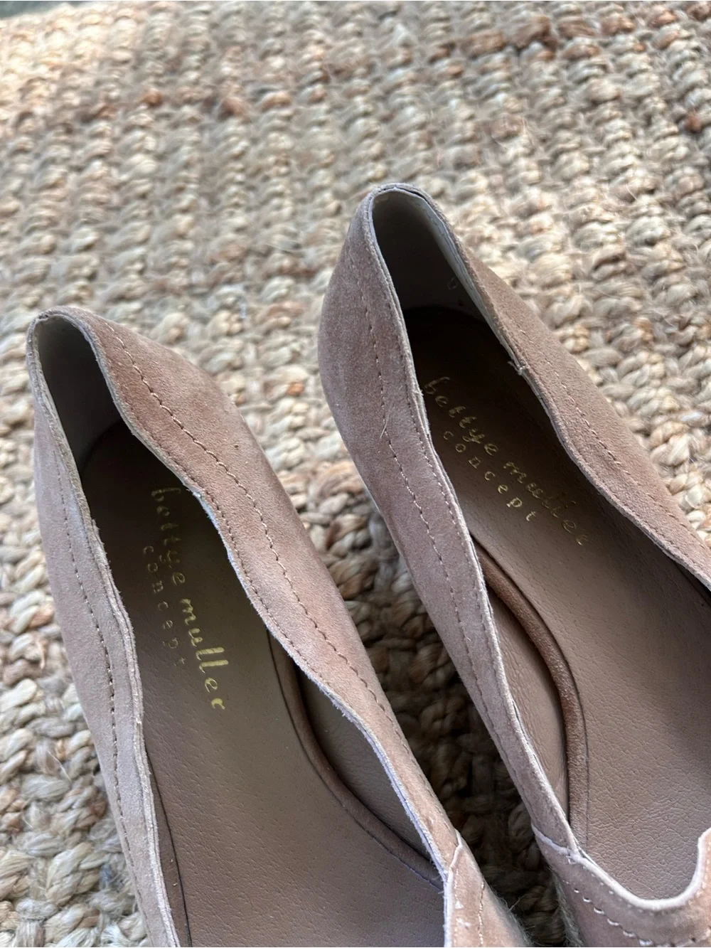 bettye muller taupe wedge slip-on